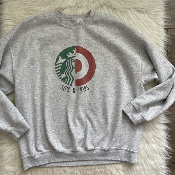 Target Tops - Sips & Trips Starbucks Target crewneck Sweatshirt size Large